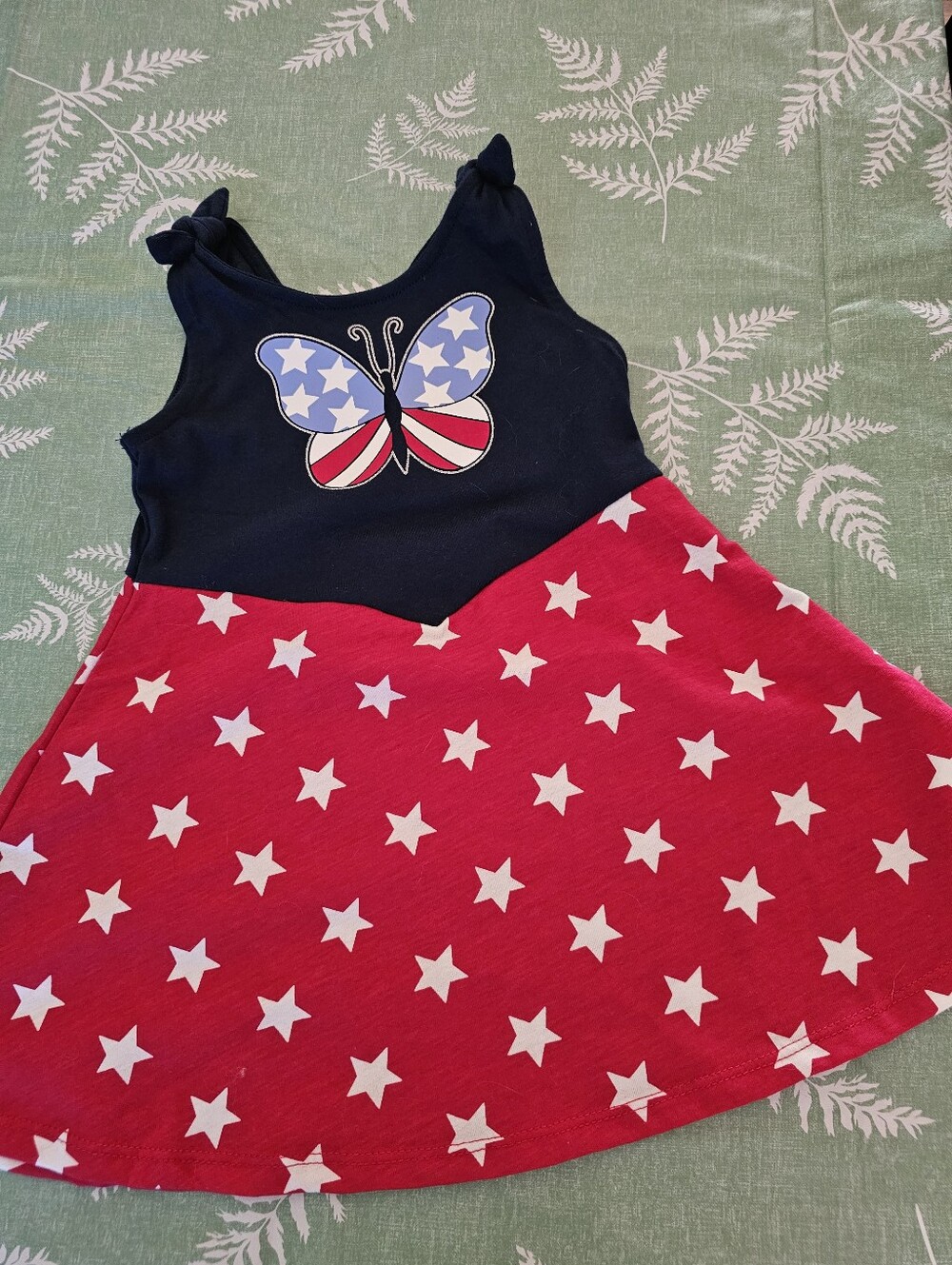 Childrens Place Navy & Red Star Butterfly Dress